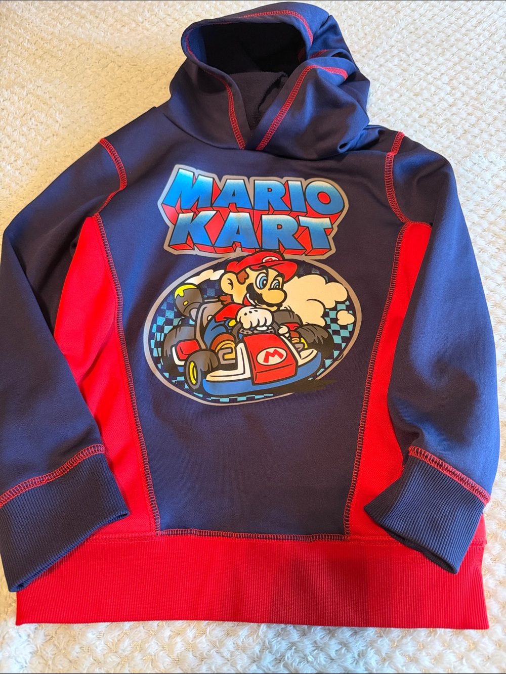 jumping beans Navy and Red Mario Kart Pullover Hoodie